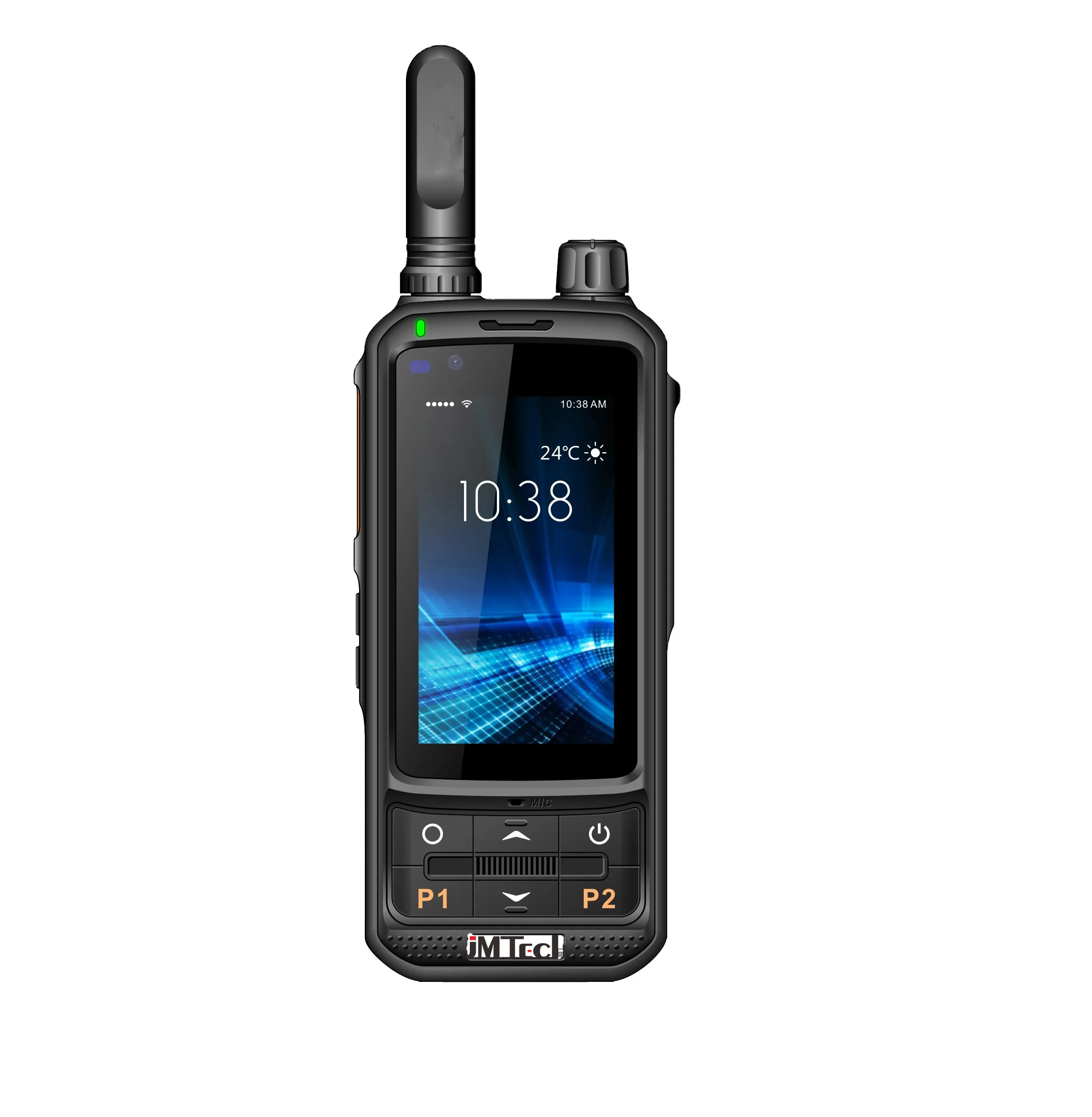 

4G New Arrived Big touch Screen Android 9.0 POC radio mobile phone with walkie talkie Support Zello and real ptt Network walkie, Black walkie talkie