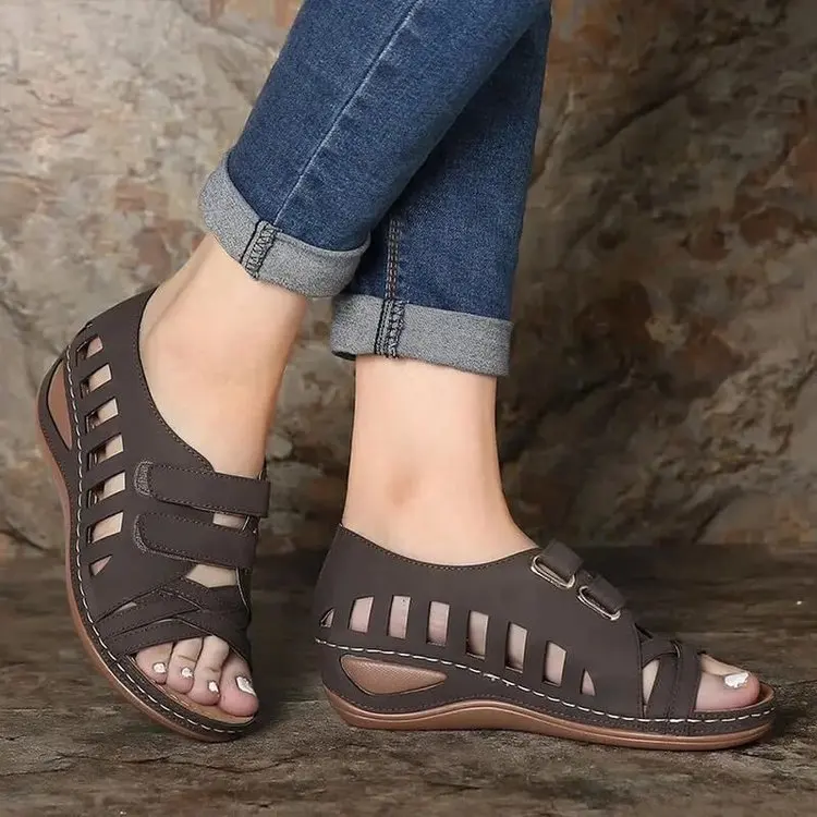 

Hot Selling European and American spring and summer light and breathable slope with hollow women's shoes, As the picture show