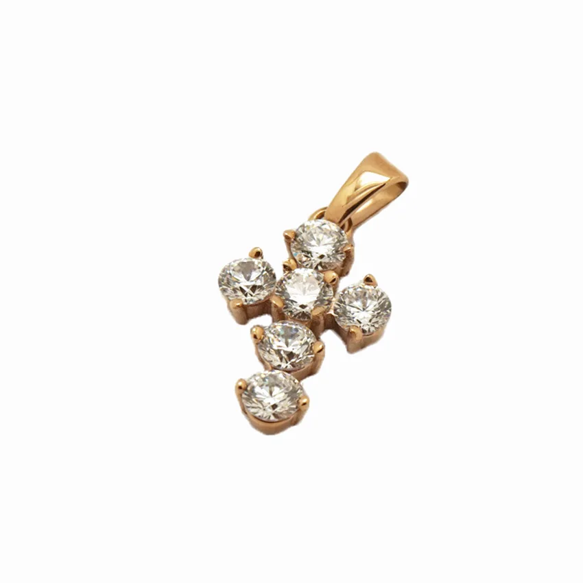 

cross pendant necklace Jesus gold stainless steel jewelry zircon cross chain gold pendant necklace for man