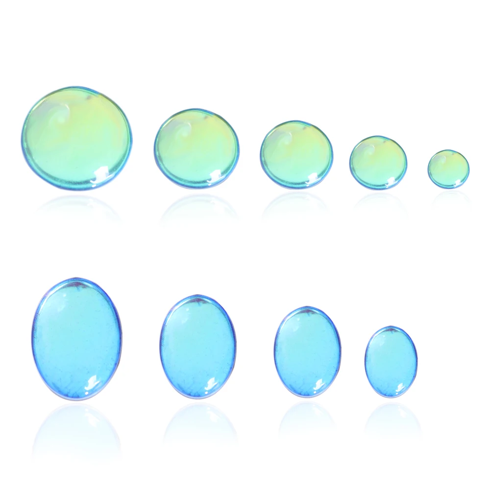 

AB Colorful Round Oval Clear Cabochons Flat Back Transparent Glass for DIY Jewelry Making Handmade Pendant Findings Wholesale, Multicolor