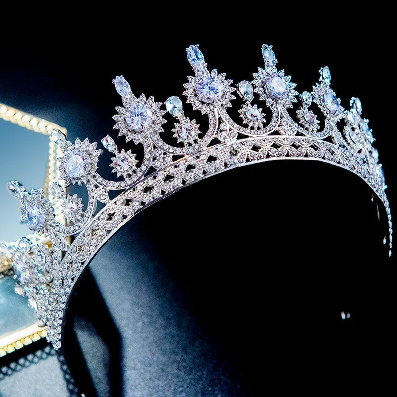 

RE3904 Cubic Zirconia wedding tiara for bride rhinestone princess headband