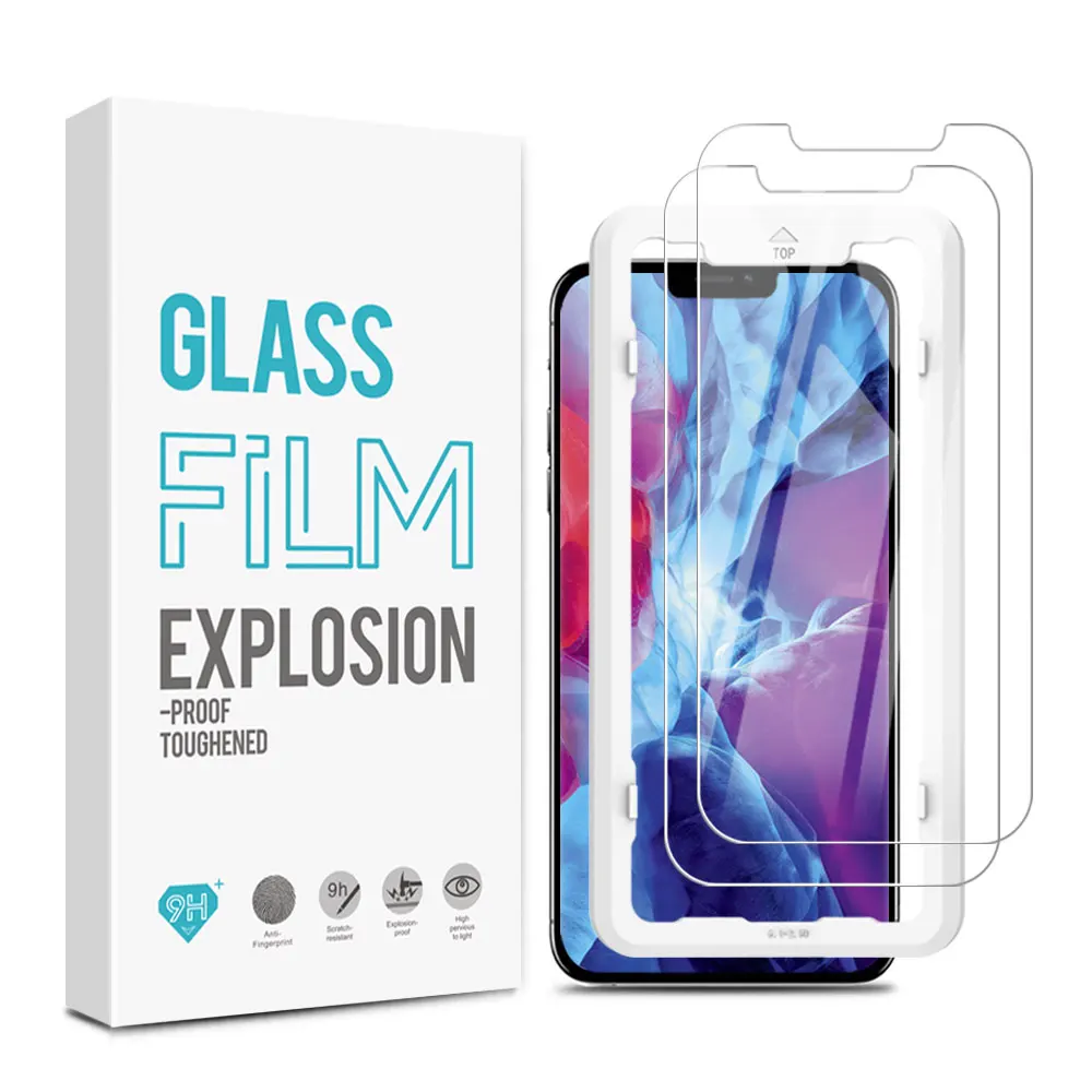 

For iphone 12 9H 2.5D protective glasses screen protector for apple iphone 11 pro max x xr customized package box easy install