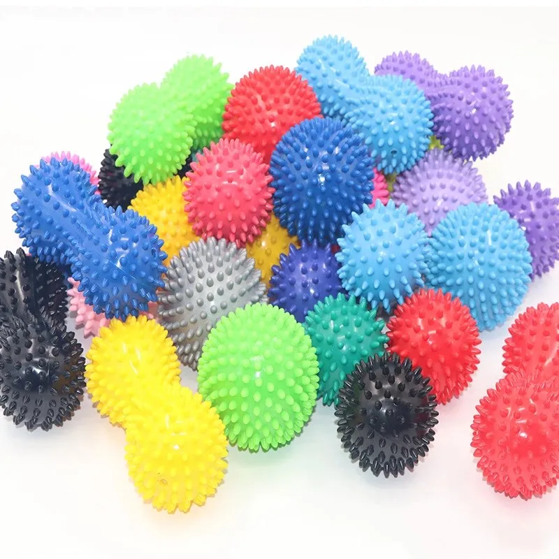 

1 set moq ready to ship New Design Custom PVC Hand Body Foot Spiky pvc Massage Ball