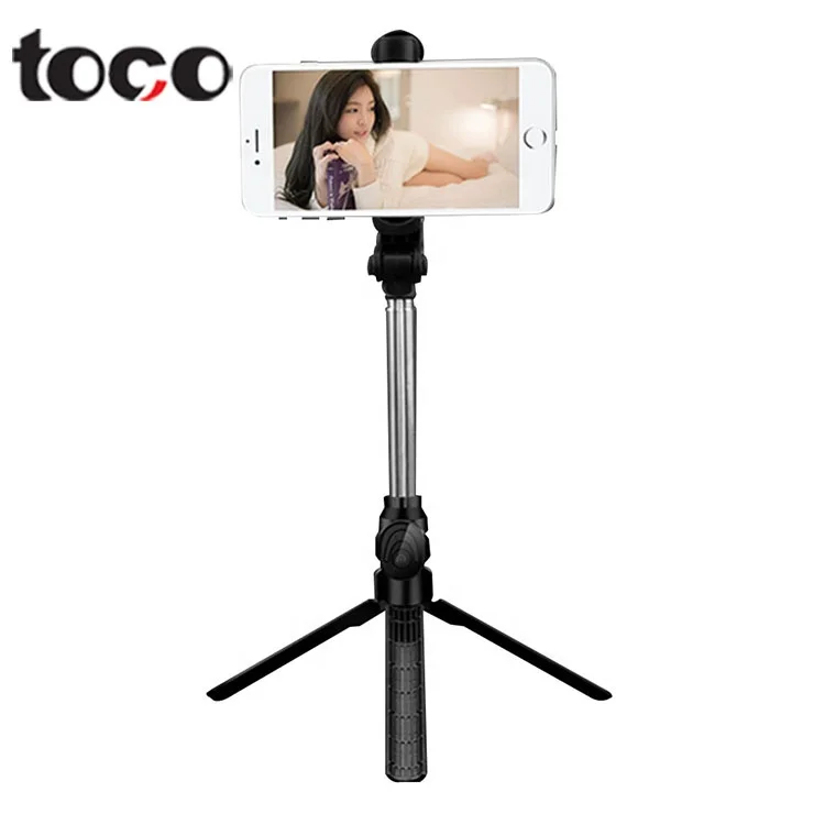 

toco Multifunctional Extendatble Remote selfie stick 360 rotation tripod 4 in 1 wireless selfie stick, Black white other