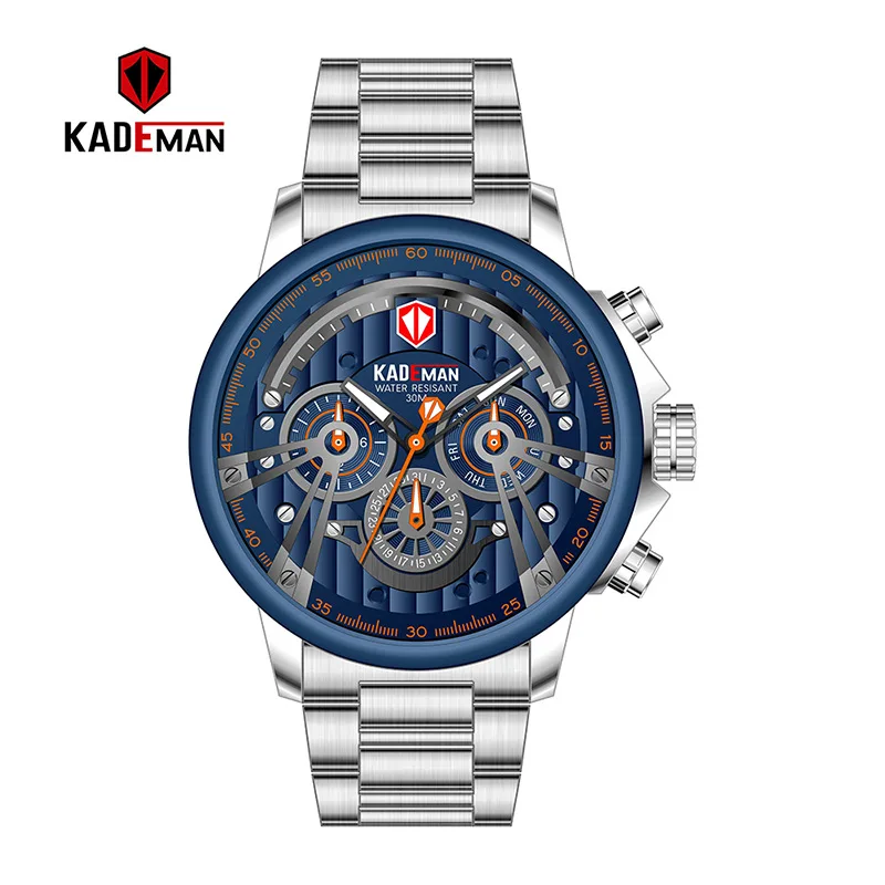 

KDM 689GS Top Brand Sport Watch Men Luxury Quartz Watch Full Steel Military Wristwatch Business Male Clocks Relogio Masculino, 8 colors