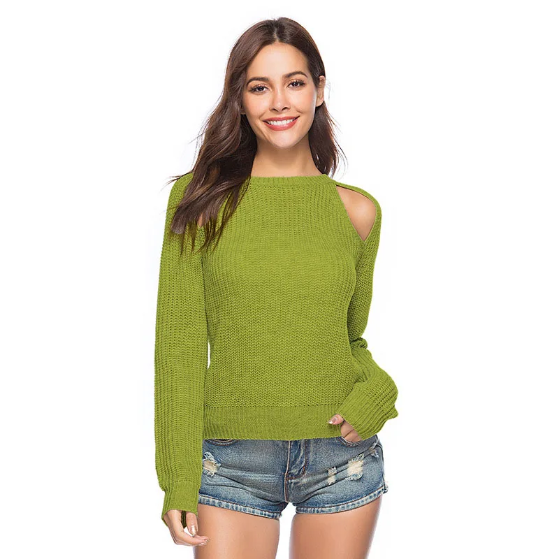 

2020 New Arrivals women Round neck Long Sleeve Fashion knit sweaters womens