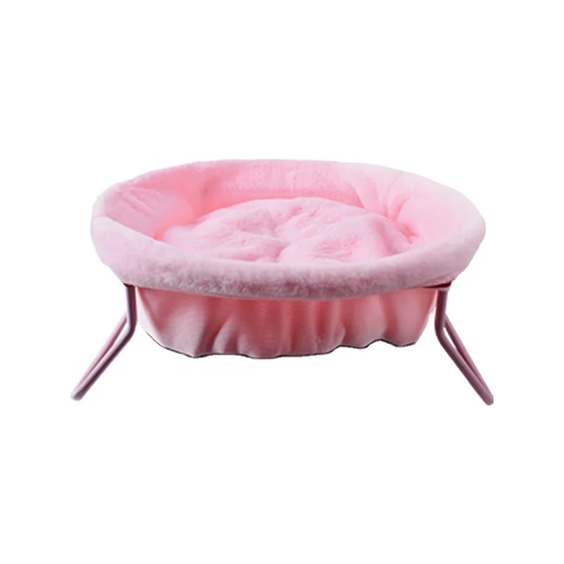 

Portable Luxury Elevated Metal Framed Comfort plush Pet cat Bed wholesale