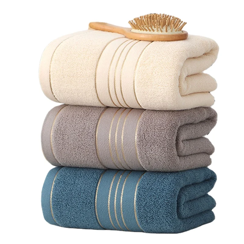 

Custom Logo Large Luxury Good Absorption Soft Golden Satin Dobby 100% Cotton Bath Towels Set for Bathroom and Hotel