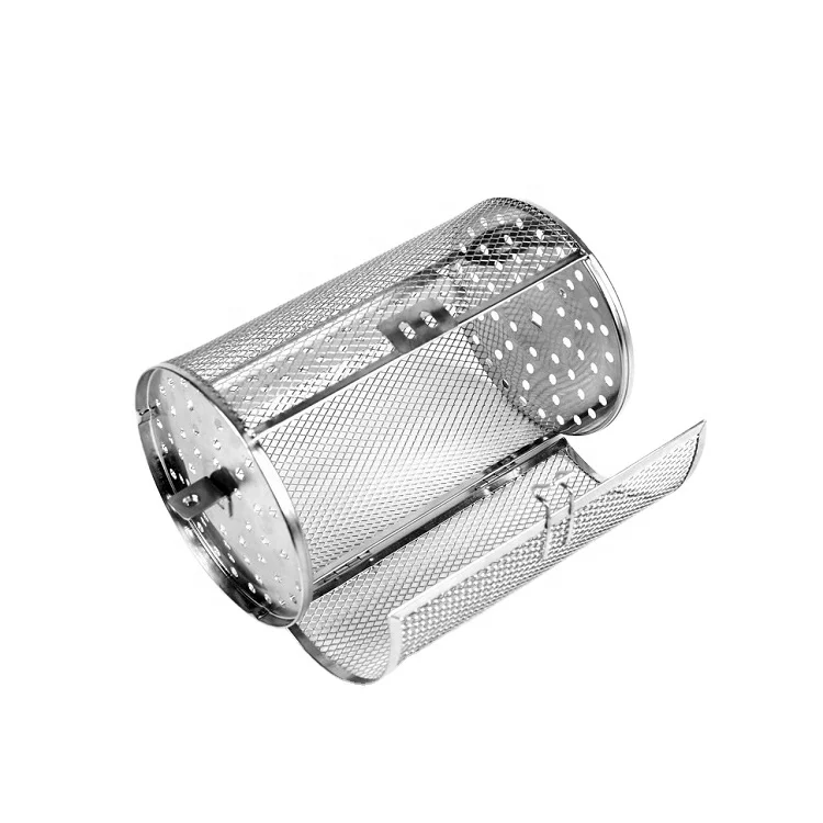 

Oven Roaster Rotisserie Grill Basket Stainless Steel Rotisserie Basket, Siliver