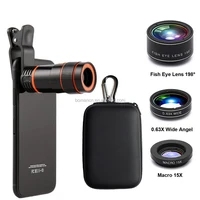 

Hotsale Universal Clip 8X zoom lens for mobile phone lens kit 4in1 for all smartphones