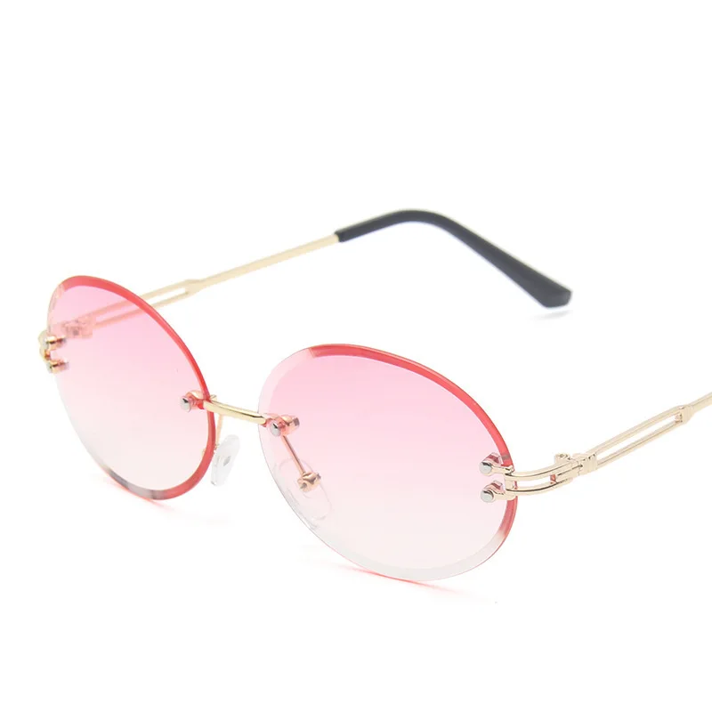 

New Rimless Cut Edge Sunglasses Women's Oval Net Red Gradually Changing Color Sun Glasses Fashion