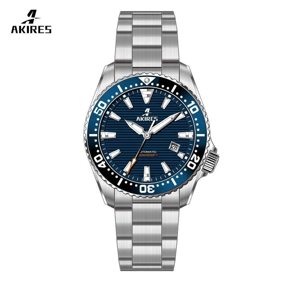 

Brand AKIRES diver watch 20ATM waterproof stainless steel mechanical watch for men oem