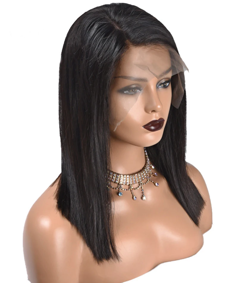 

Funtoninght short black hair lace frontal wig wholesale cheap synthetic hair wigs for black women, Pic showed