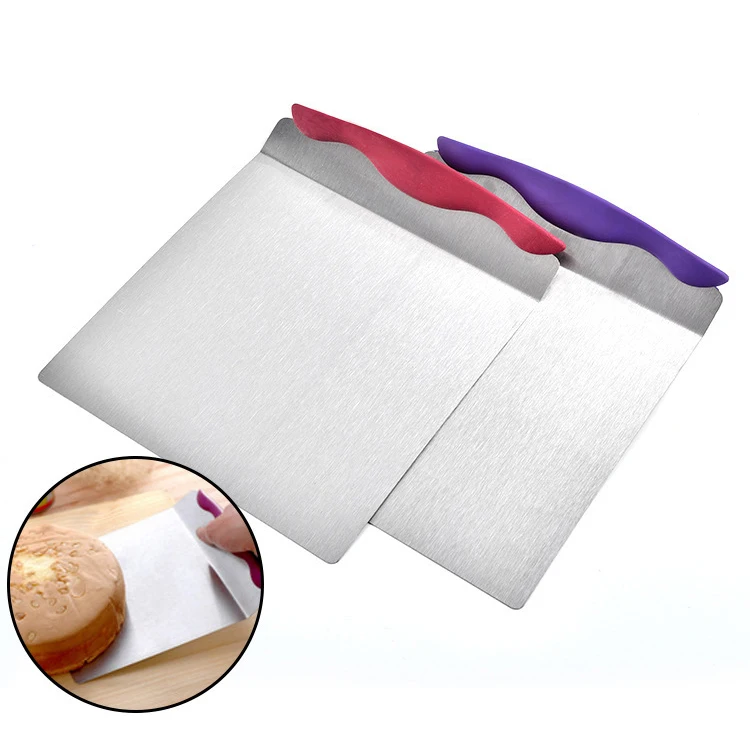 

Stainless Steel Pizza Lifter Pancake Transfer Tray Plastic Handle Cake Transfer Spatula, 2 colors