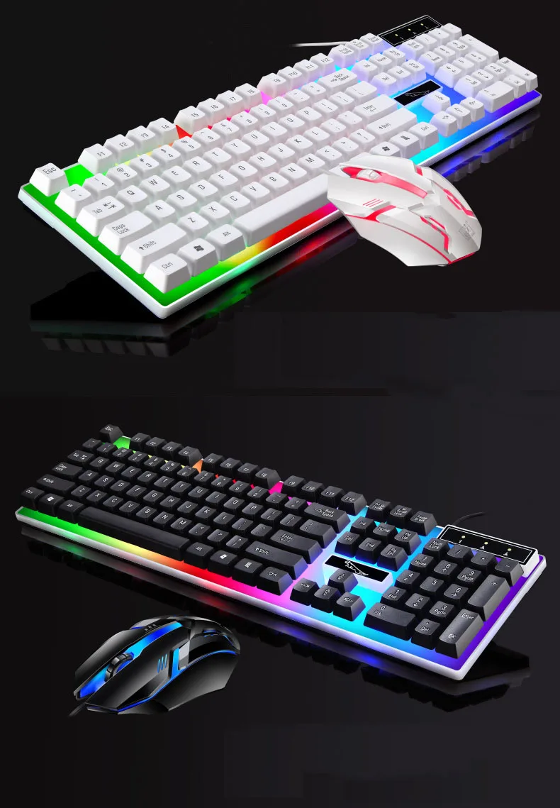 Bajeal G21b Usb Backlit Led Professional 104 Keys Keyboard Mouse Combos ...