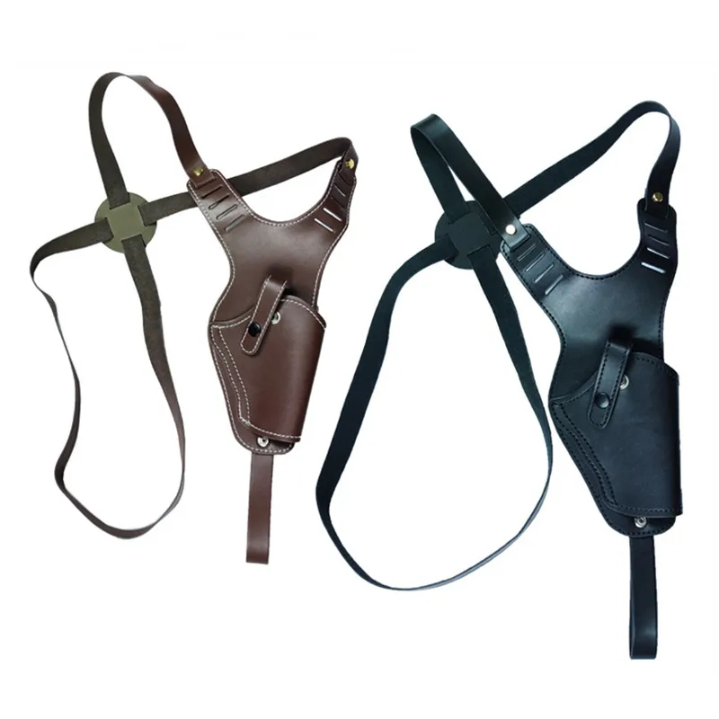 

Universal underarm one-shoulder type double-shoulder strap cowhide concealed gun holsters, Dark brown black