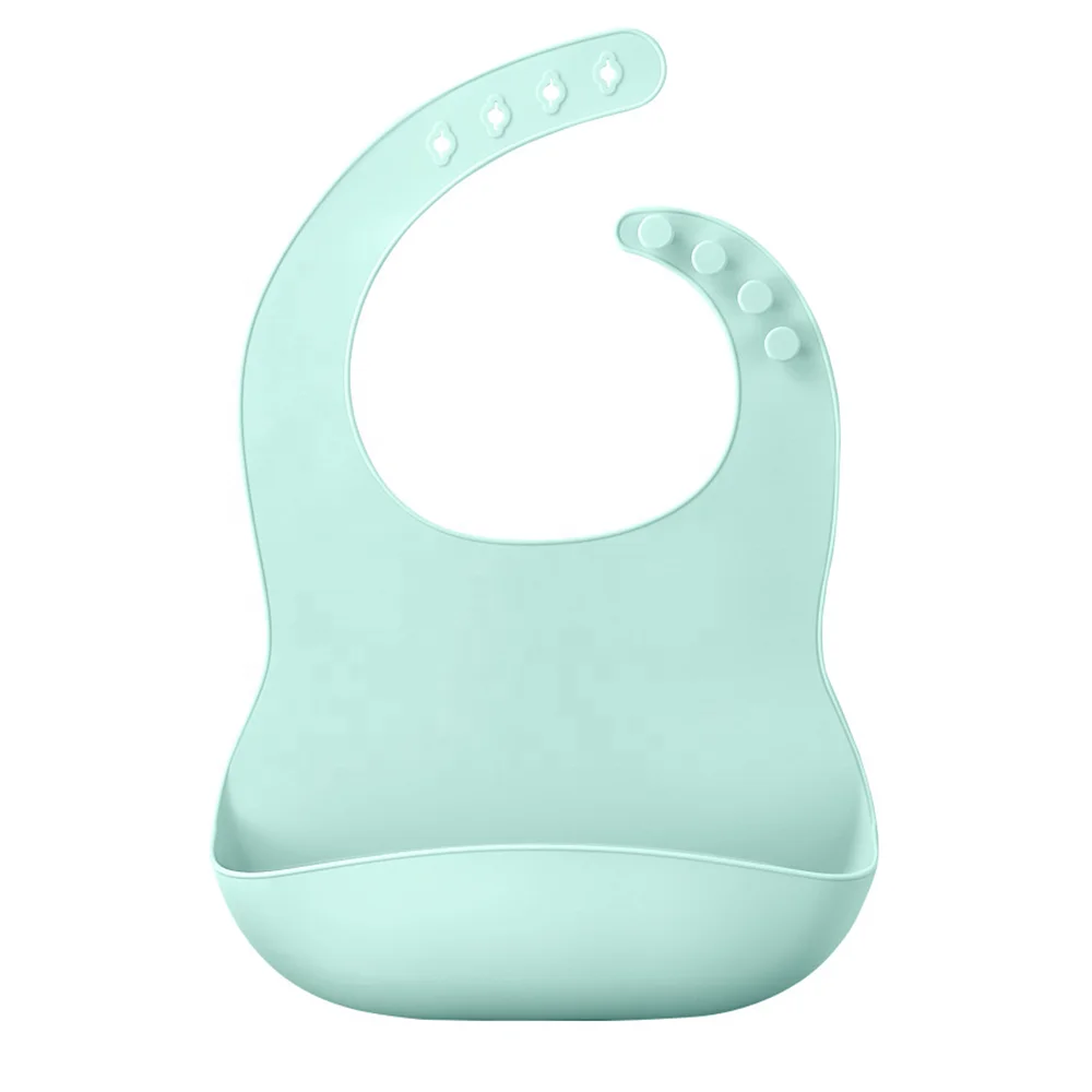 

BPA free Custom logo Roll Up Kids Training Infant Drool Feeding Waterproof Silicone Baby Bib, Pantone