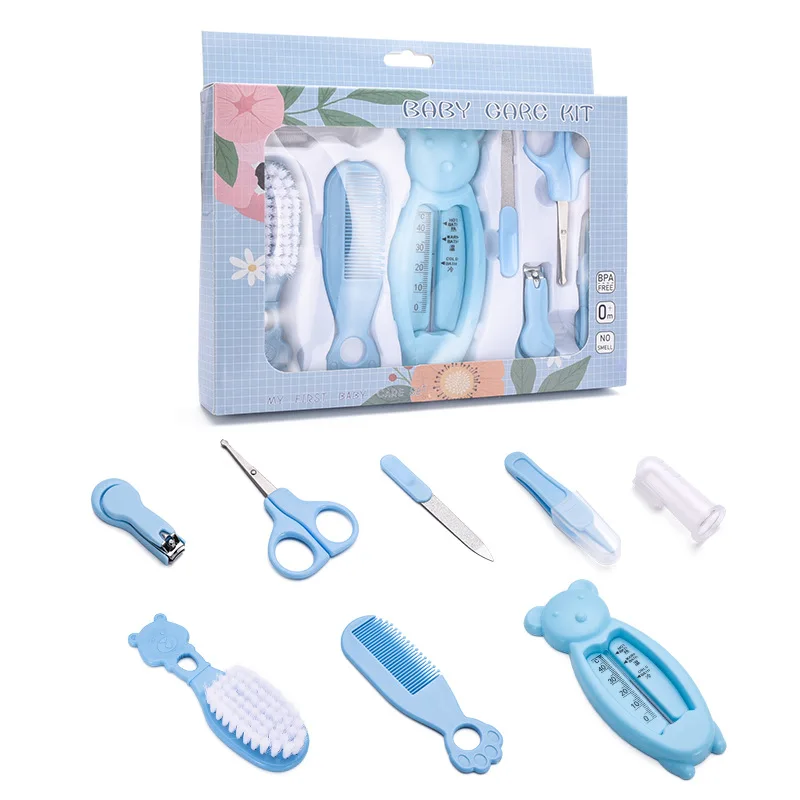 

8 in 1 baby health care grooming kit thermometer nail scissors trimmer set New born Gift