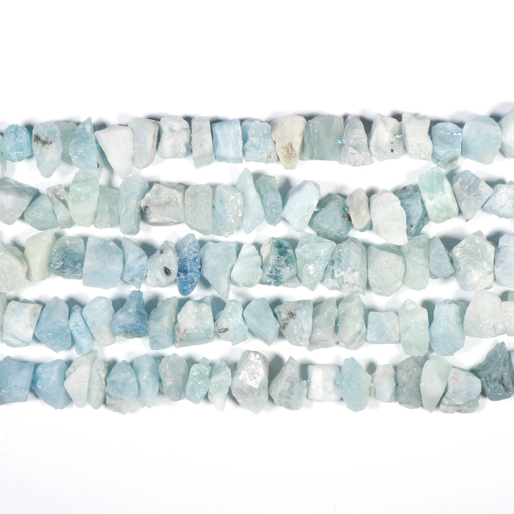 

Factory Price Natural Raw Crystal Quartz Stone Beads,  Natural Rough Aquamarine Stone DIY Aquamarine Bracelet Pendant