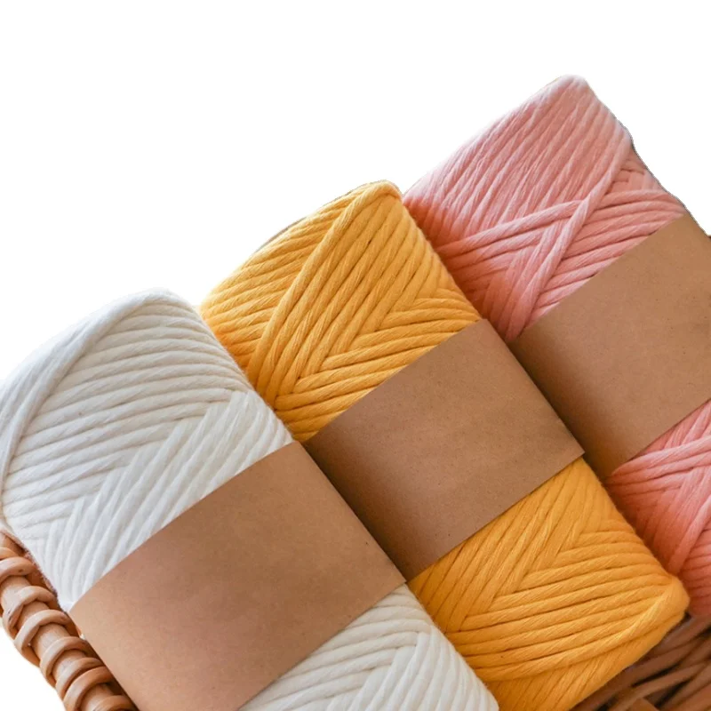

3mm 100% Cotton Single Strand Macrame Cord Colorful Cotton cord Macrame Rope for Wall Hanging Home Decoration Gift Tapestry Art