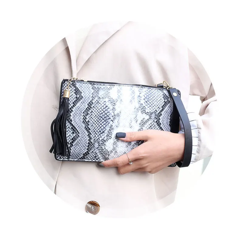 

New Fashion African wallet Female Snakeskin Pattern Leather Money Bag versatile Clutch Handbags