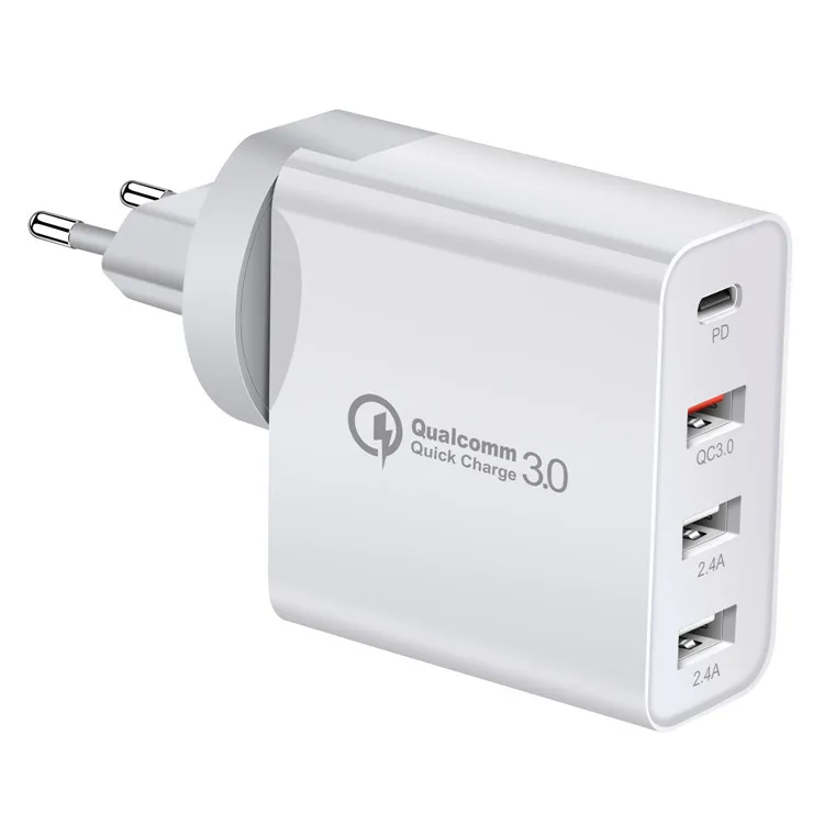 

Powerful 3 USB 48W PD Type-C QC 3.0 USB2.0 Quick Charger Charger for iPhone for Samsung For Android Phone US UK EU AU
