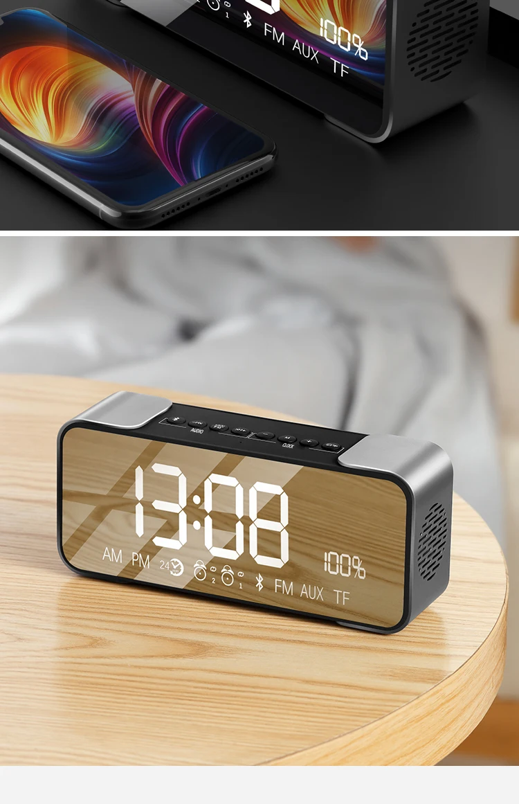 Home use audio system sound wireless bluetooth clock speaker - ANKUX.COM