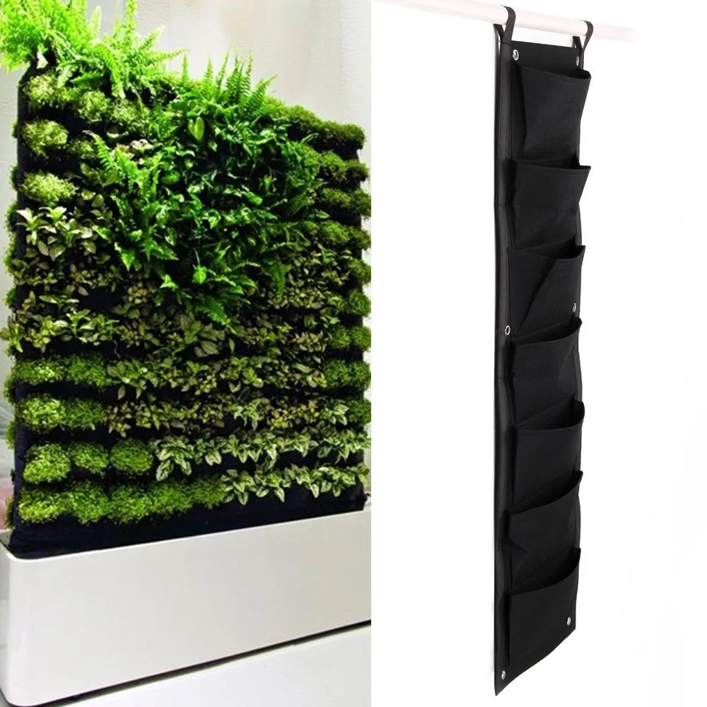 

Eco-friendly 7 pocket hanging vertical garden wall planter vertical garden indoor