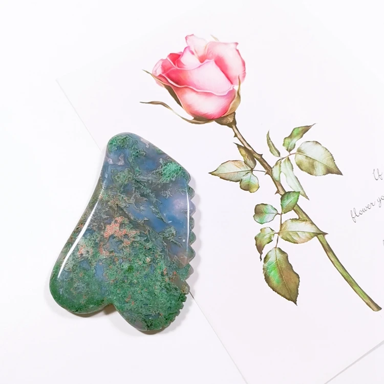 

High Quality Assurance Natural Flower Agate Gua Sha Board Jade Gua Sha Tool for Facial Massage