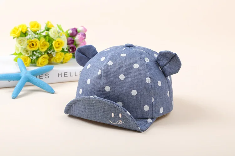Cute Baby Hats Baby Boys Girls Kids Polka Dot Hat Smiling Face Wave Point Baseball Cap Sunhat casquette enfant Baby Hat