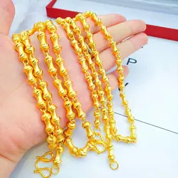 Bamboo Gold Plated Necklace Brass Vacuum Plating G