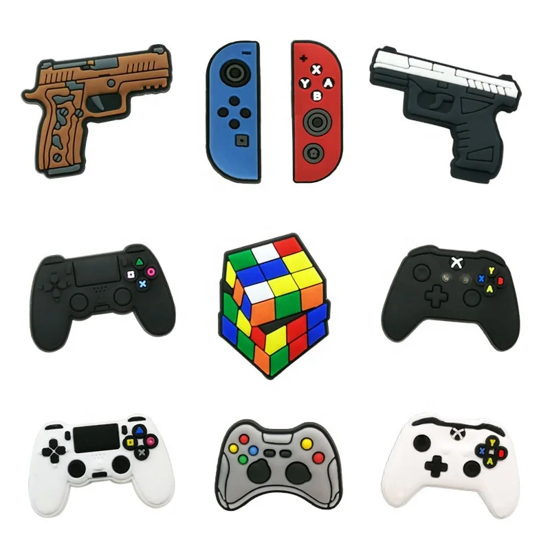 

gamepad new design shoe charm custom diy business logo croc accessories pin buckle for kids gift bracelets, As picture
