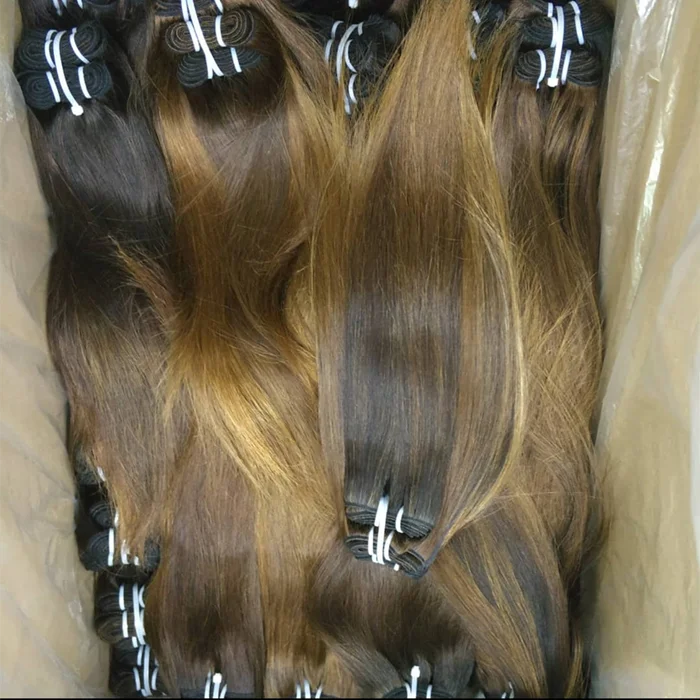

Letsfly Top quality Mix Brown Color human hair supplier brown color Silky Straight Hair extension For Black Women