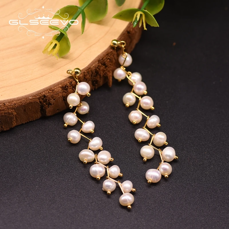 

Natural Freshwater White Pearl Long Tassel Drop Earrings For Women Birthday Gifts Fine Jewellery earings for women 2020