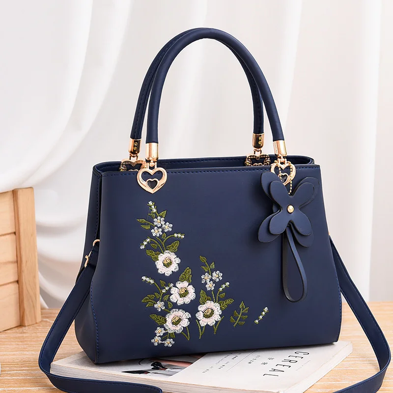 

Fashion trendy flower print vegan leather shoulder crossbody bag women hand bags ladies handbags luxury 2021, 6colors