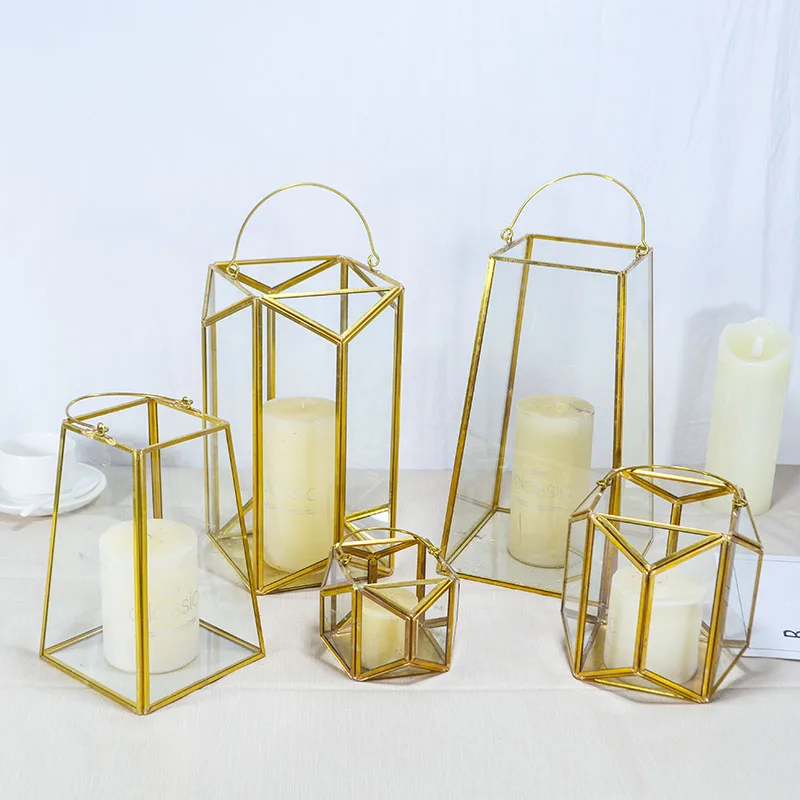 

Brass glass candlestick wedding vase metal decoration factory processing custom