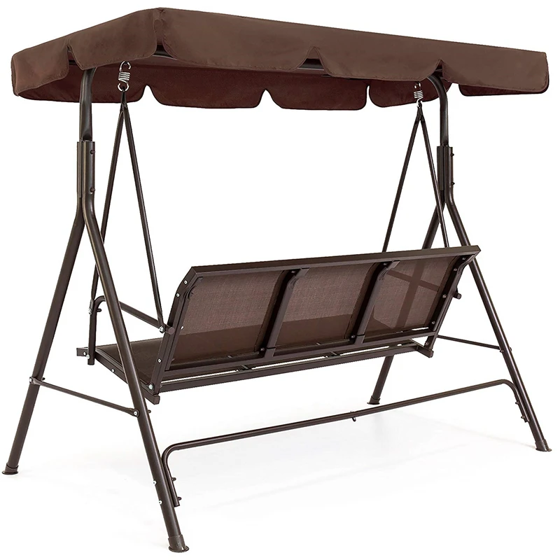 
Outdoor garden new designs furniture teak aluminum porch two seater swing chair bench round 