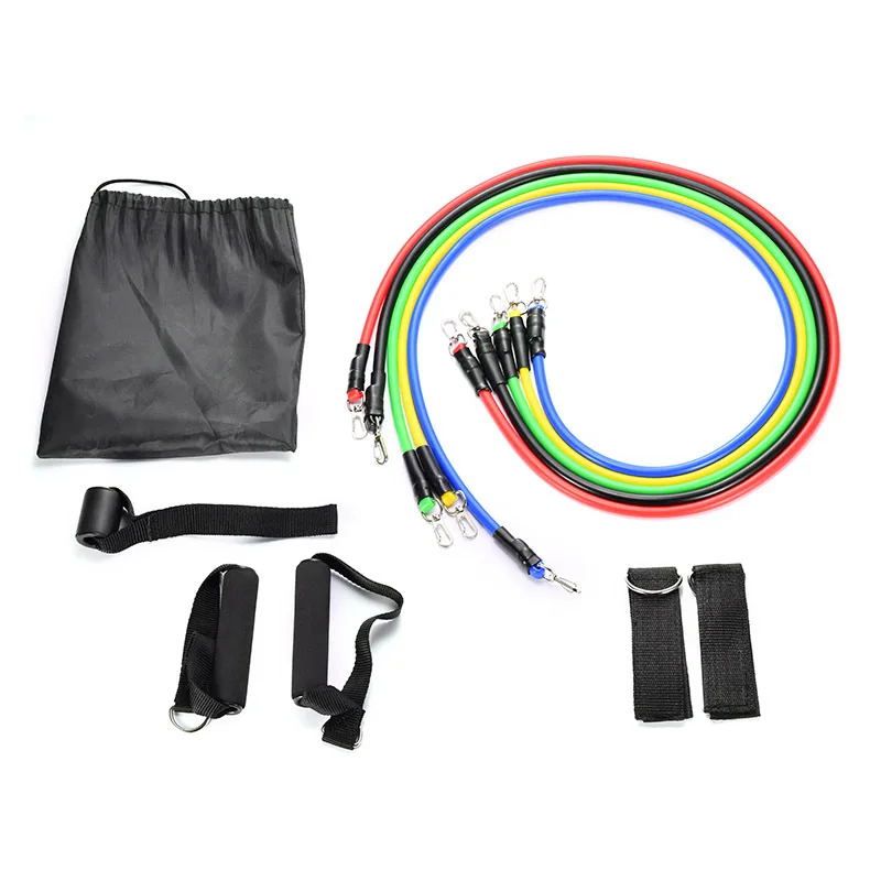 

2021 New Design Home Fitness Exercise 11 Pieces Eco Tpe Resistance Bands, Customized