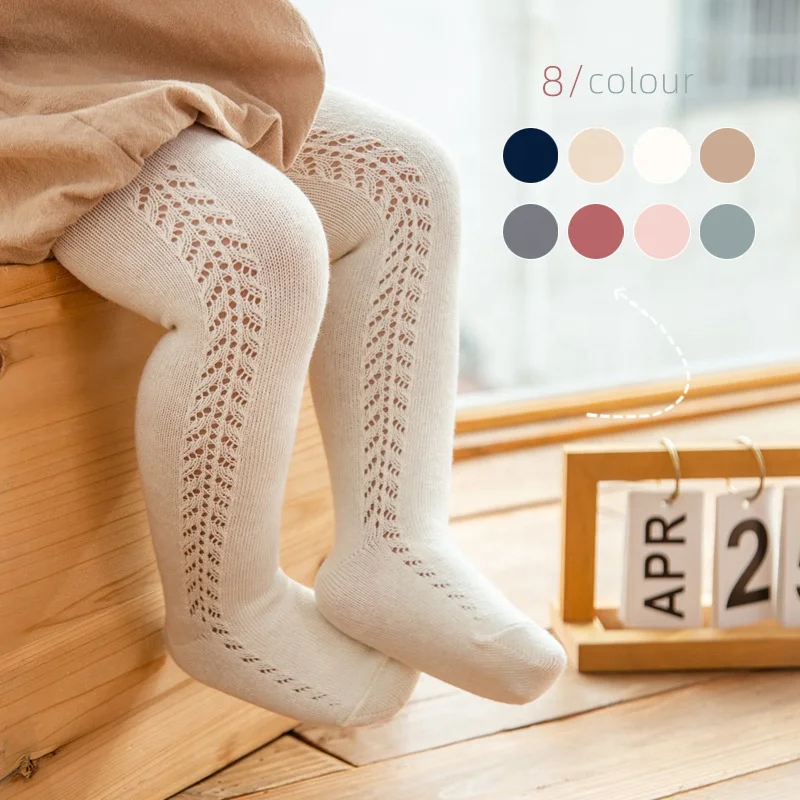 Custom Candy Colored Solid Pantyhose Children Cotton Leggings Baby Stocking Kids Knee High Socks