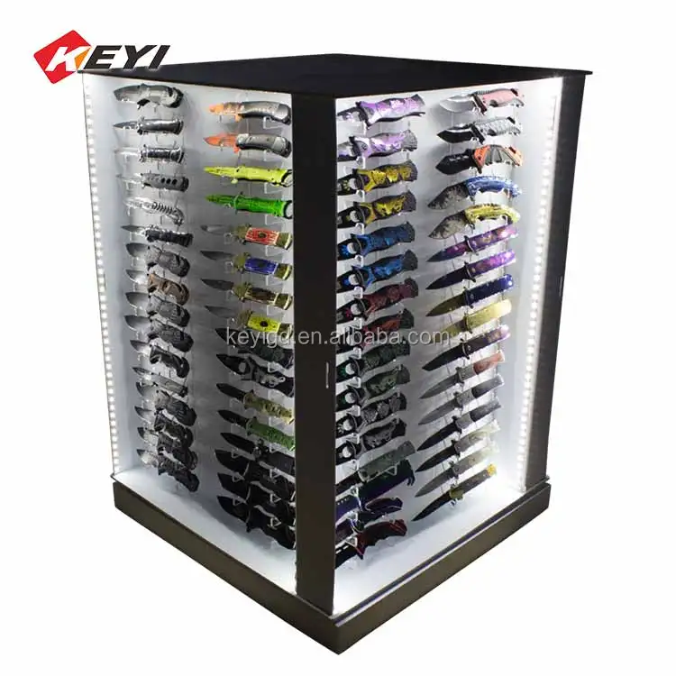 Customized Counter Rotating Display Stand Knife Rack Acrylic Knife