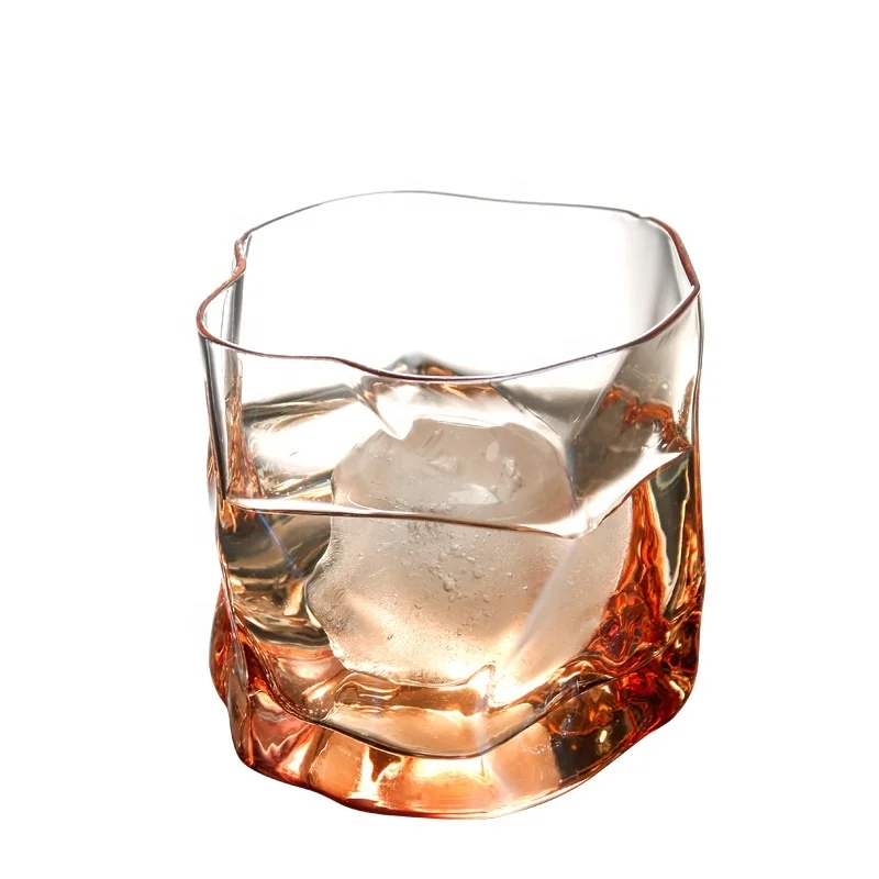 

Irregular design Gold rim Liquor shot whiskey wine Glass