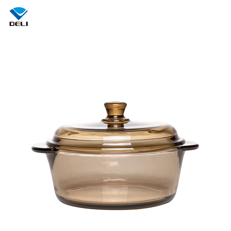 

Green Apple Wholesale 1000ml 33.81oz Heat Resistant Soup Clear Transparent Glass Cooking Pot