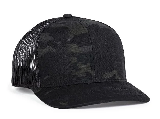 Camouflage Cap Cotton Green or Black color Custom Unisex Ball Style Time Adjustable Trucker hat Camo  Material hats