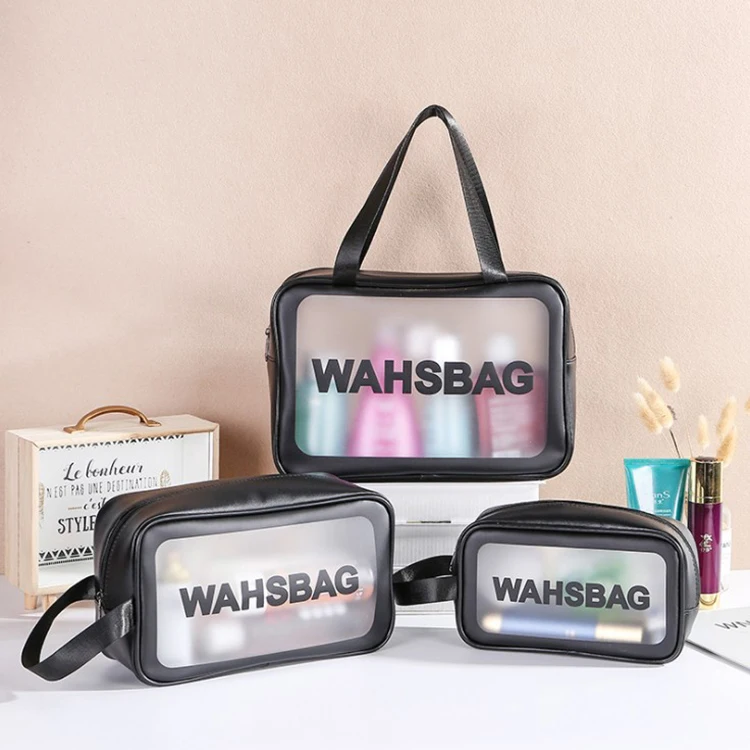 

Portable Waterproof Wash Bag Pvc Transparent Travel Storage Cosmetic Bag, Customized color