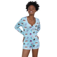 

Custom Onesie Adult Long Sleeve Sleepwear Sexy Rompers Women Pajamas Nightwear Women Christmas Pajamas