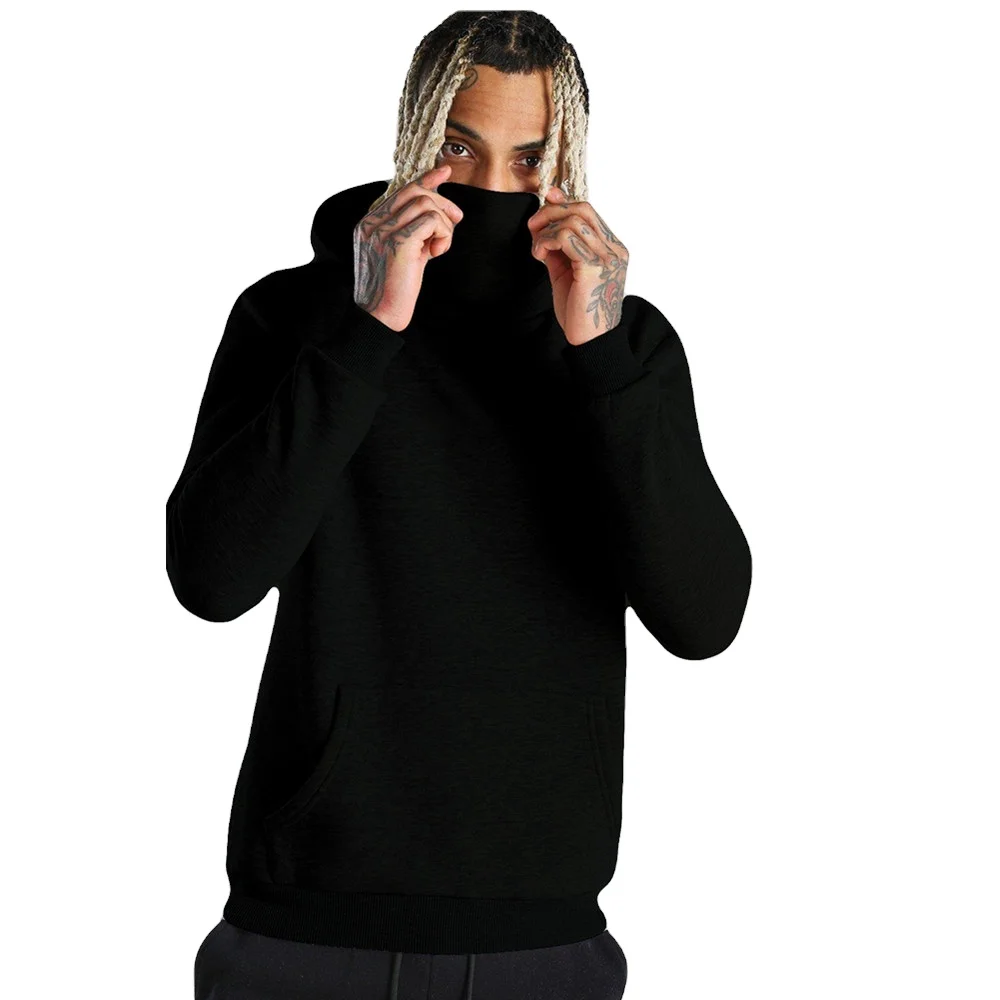 

High Quality 100%cotton Long Sleeve Blank Oversized Hoodie No Strings Men's Plain Hoodies With Masked