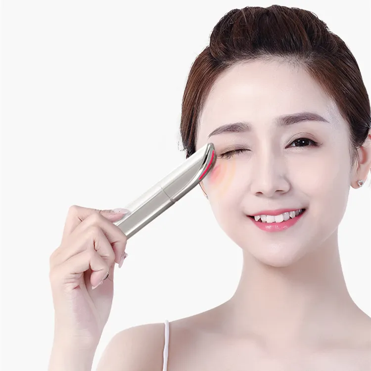 

Nano time beauty logo label pen eye massager anti wrinkle device with certificates, White