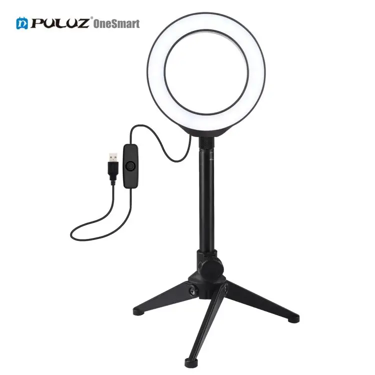 

4.7 inch LED Ring Light Wholesale Cheap Ring Lamp with Tripod Stand for Makeup Live Photography Lighting, Black white