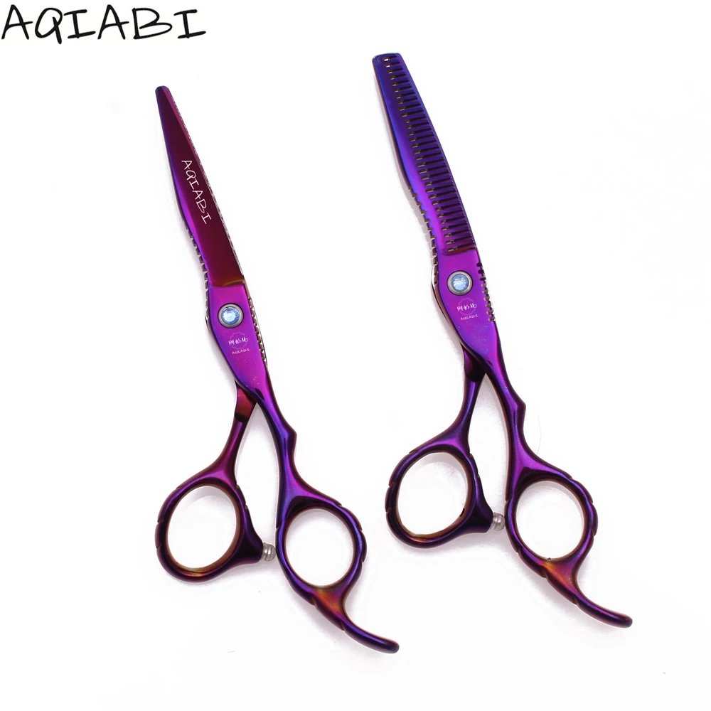 

Hair Cutting Scissors 5.5'' 6" JP Steel Barber Thinning Shears Professional Hair Scissors Violet A1011