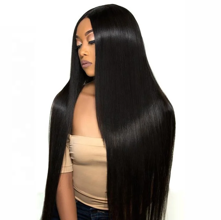 

100% Real Unprocessed Brazilian Human Hair Fake Scalp Wig Virgin Human Hair Straight Wig With Baby Hair